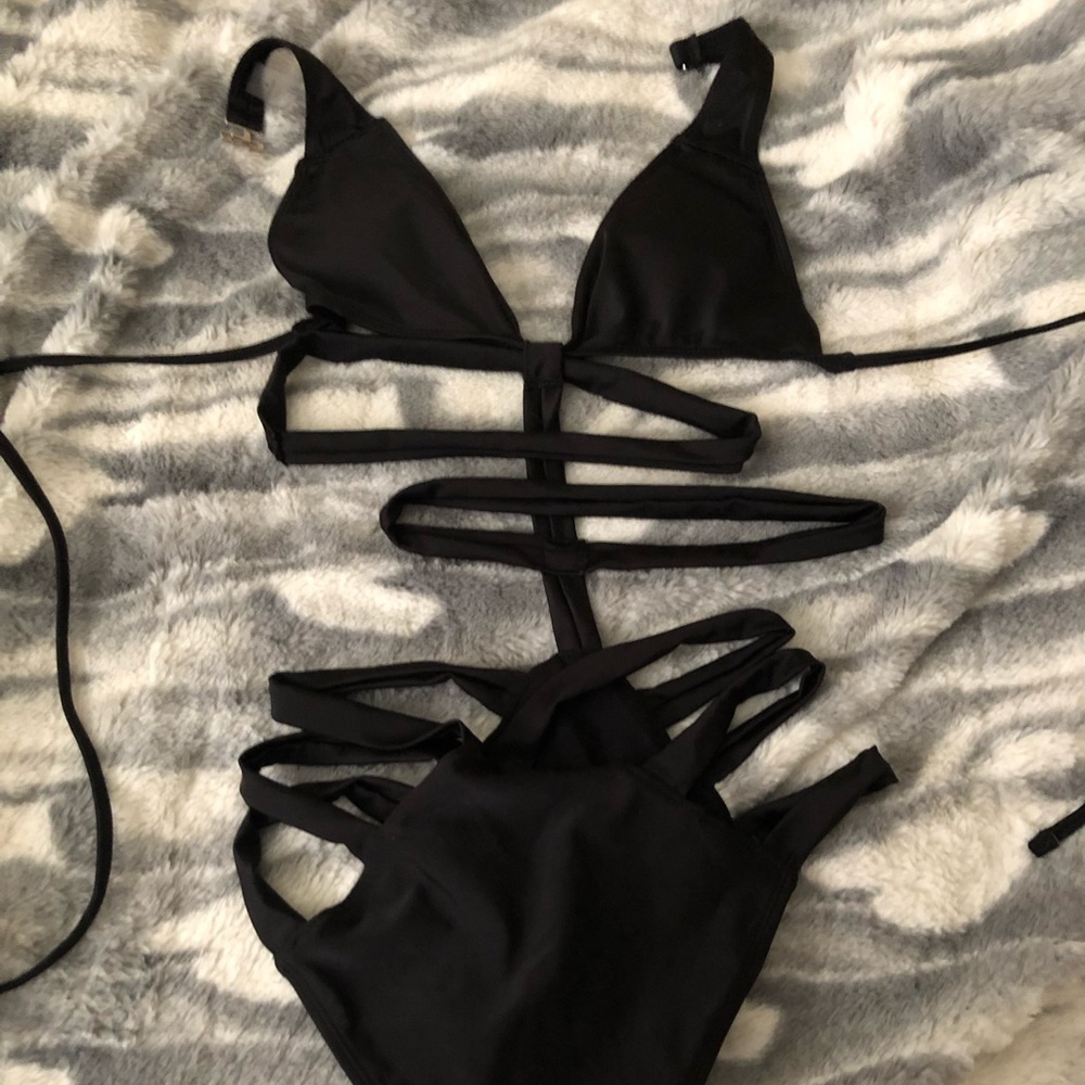 Strappy bathing suit